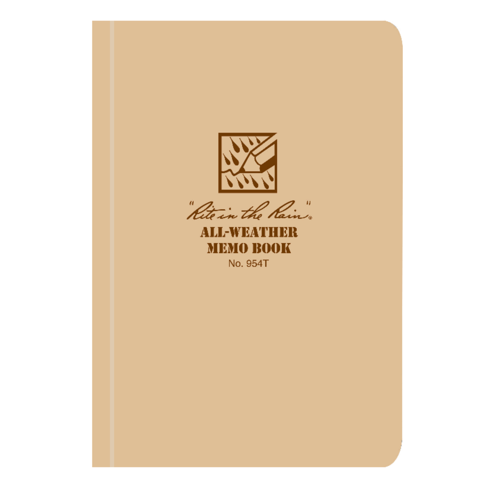 Rite in the Rain Field-Flex Memo Book, 3 1/2in x 5in, i Subject, 56 Sheets, Tan