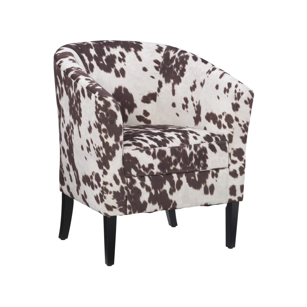 Linon Cullman Microfiber Club Chair, Brown Cow