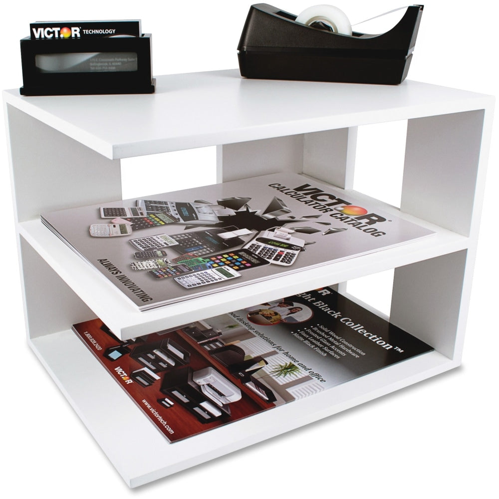 Victor Pure White Collection Corner Shelf, 13 1/2inH x 13 1/2inW x 10 1/2inD, White