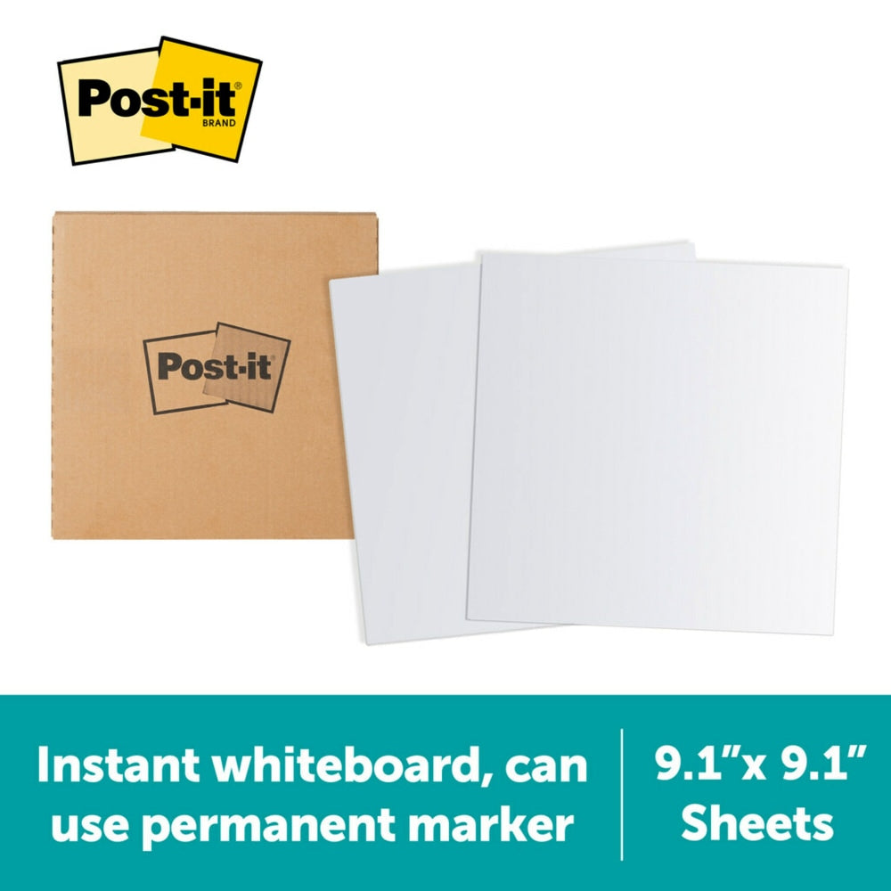 Post-it Flex Write Surface Sheets, The Permanent Marker Whiteboard Surface, 9.1 in. x 9.1 in