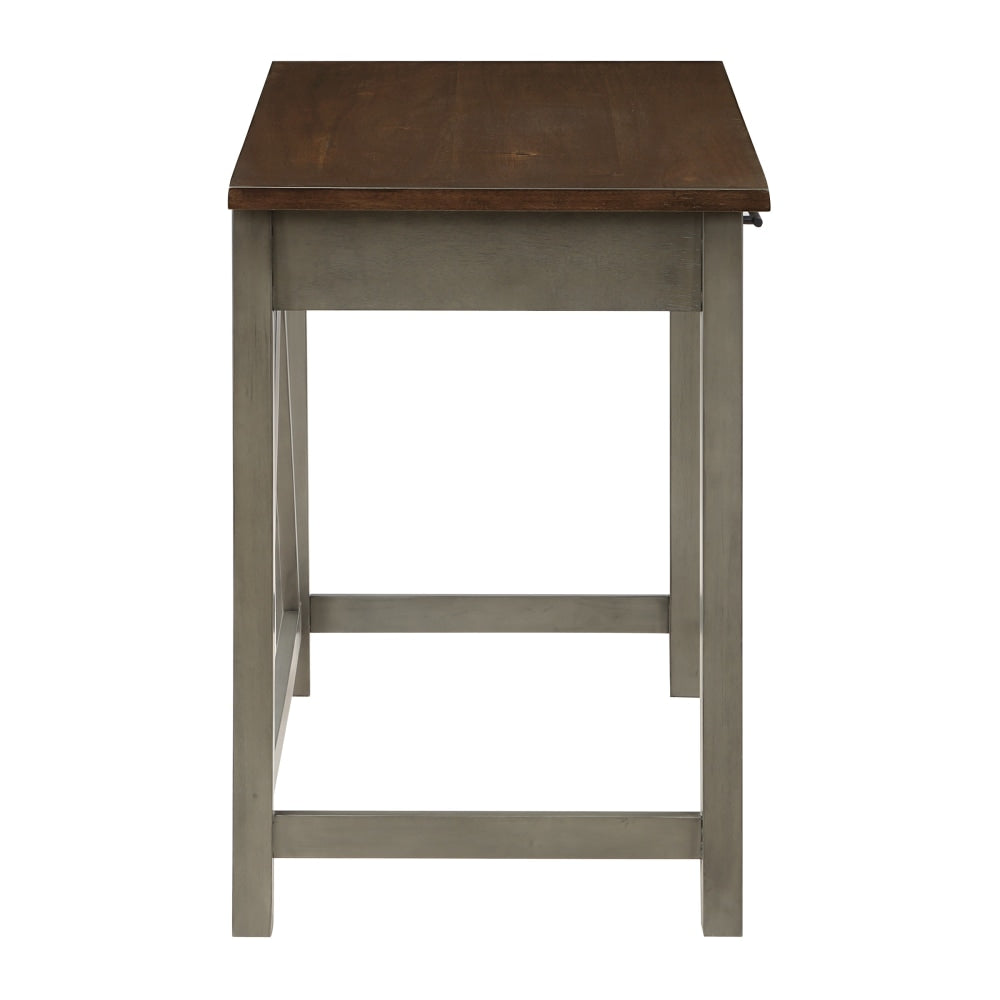 Office Star Milford 42inW Rustic Writing Desk, Slate Gray