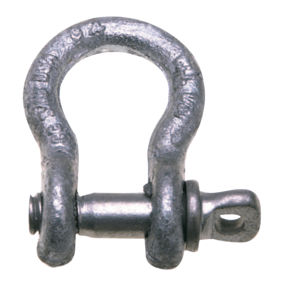 419 5/8in 3-1/4T Galvanized Zinc Carbon Anchor Shackle With Screw Pin