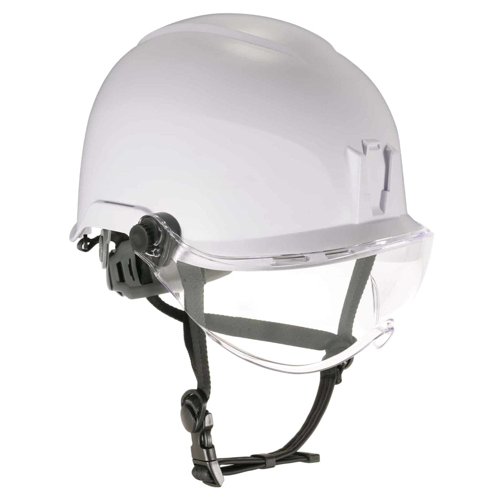 Ergodyne Skullerz 8974V Anti-Fog Class E Safety Helmet With Visor Kit, Clear Lens, White