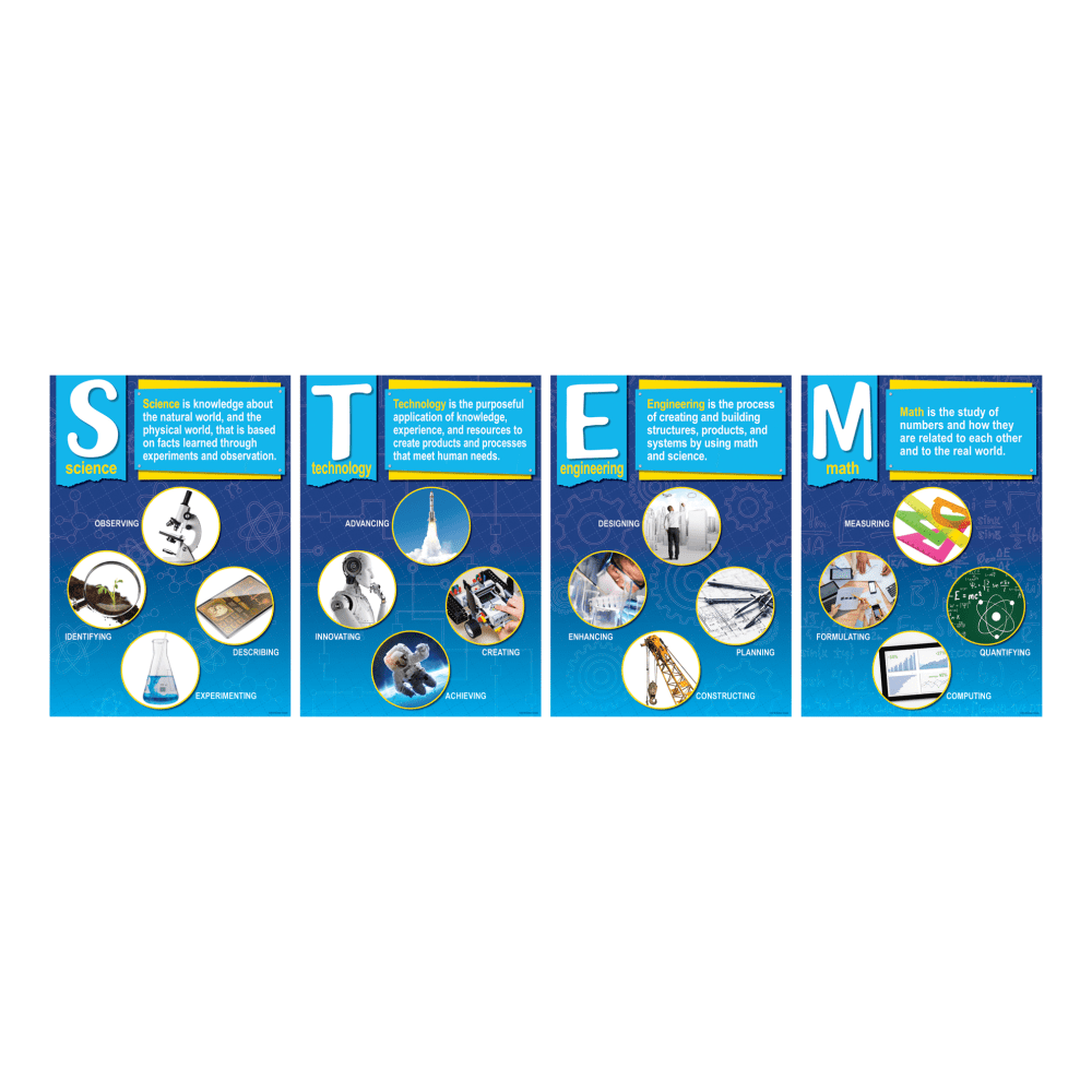 Barker Creek STEM Posters, 13-3/8in x 19in, Multicolor, Set Of 4 Posters