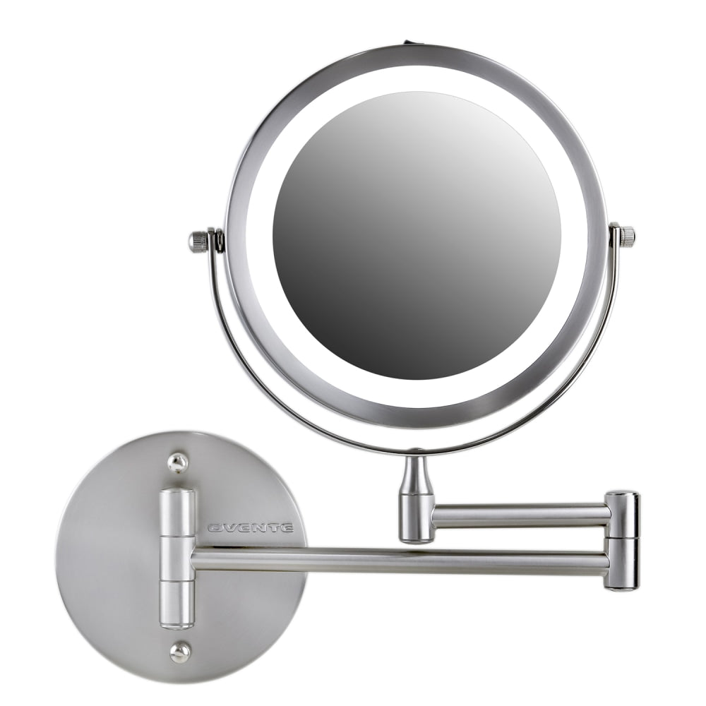 Ovente MFW70BR1X10X Wall-Mounted Double-Sided Vanity Makeup Mirror, 10X Magnification, Nickel