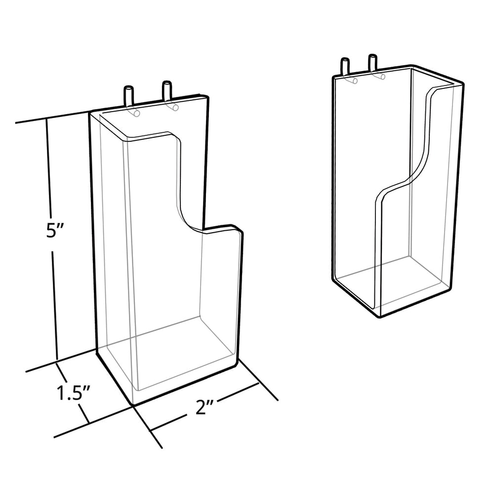 Azar Displays Adjustable Pegboard/Slatwall Brochure Holders, Clear, Pack Of 10 Holders