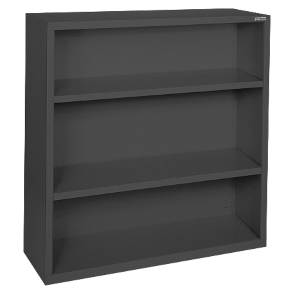 Lorell Fortress Series Steel Modular Shelving Bookcase, 3-Shelf, 42inH x 34-1/2inW x 13inD, Black