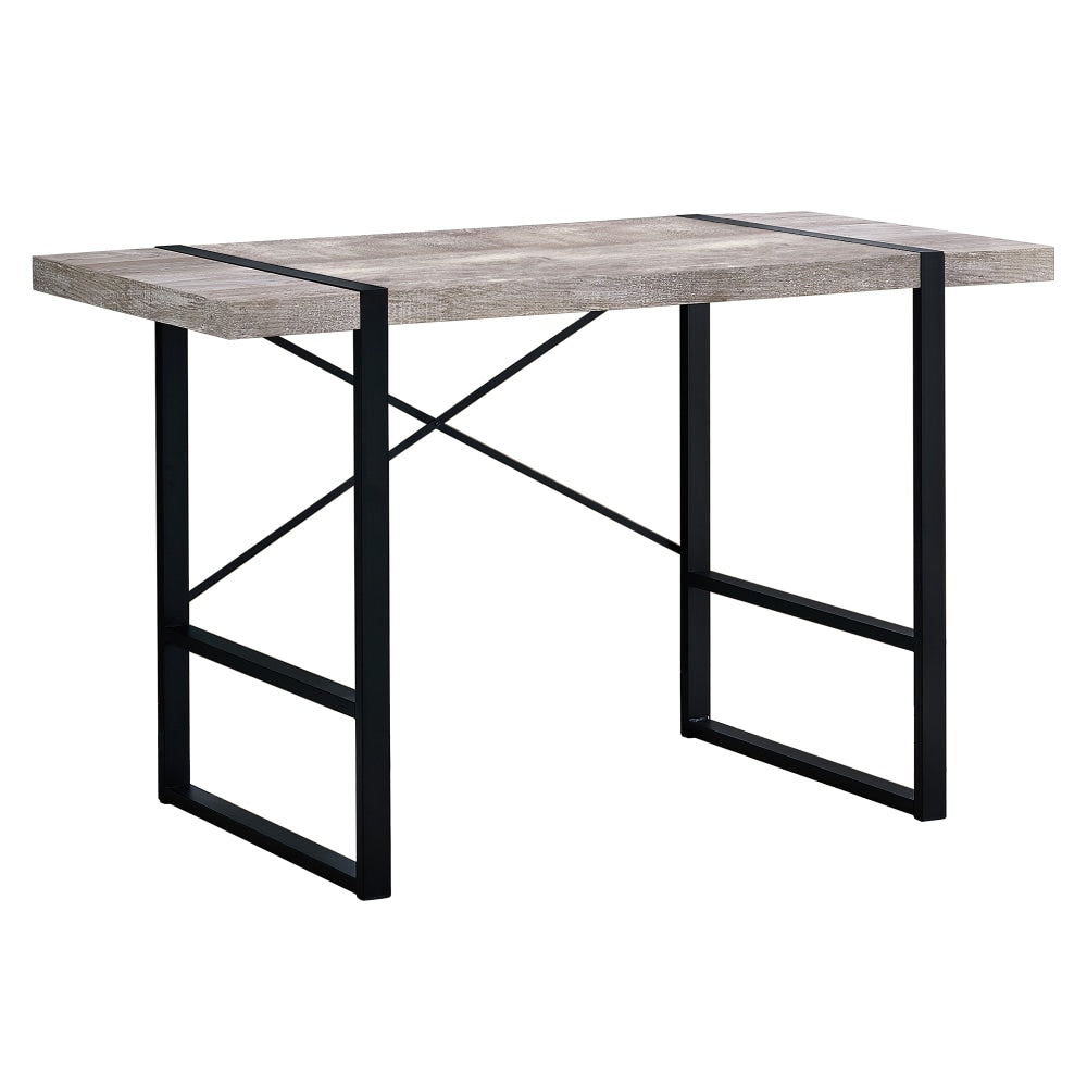 Monarch Specialties Jared 49inW Computer Desk, Taupe Reclaimed Wood/Black