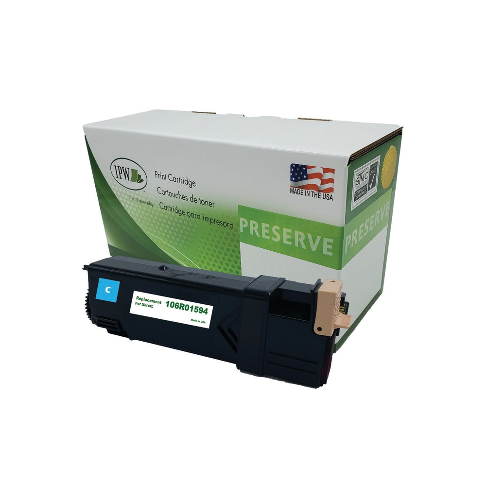 IPW Preserve Remanufactured Cyan High Yield Toner Cartridge Replacement For Xerox 106R01594, 106R01594-R-O