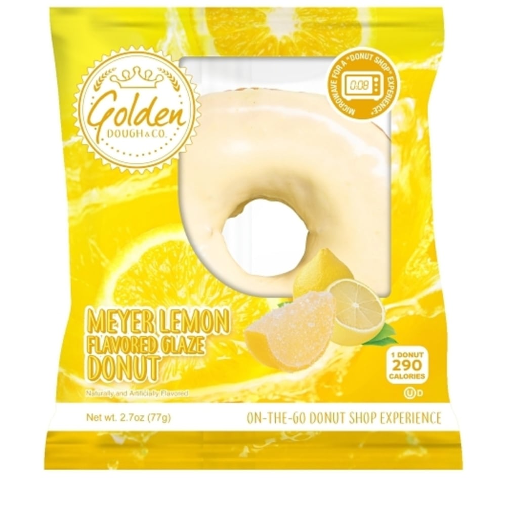 Golden Dough & Co. Meyer Lemon Glazed Donuts, 2.7 Oz, Box Of 7 Donuts