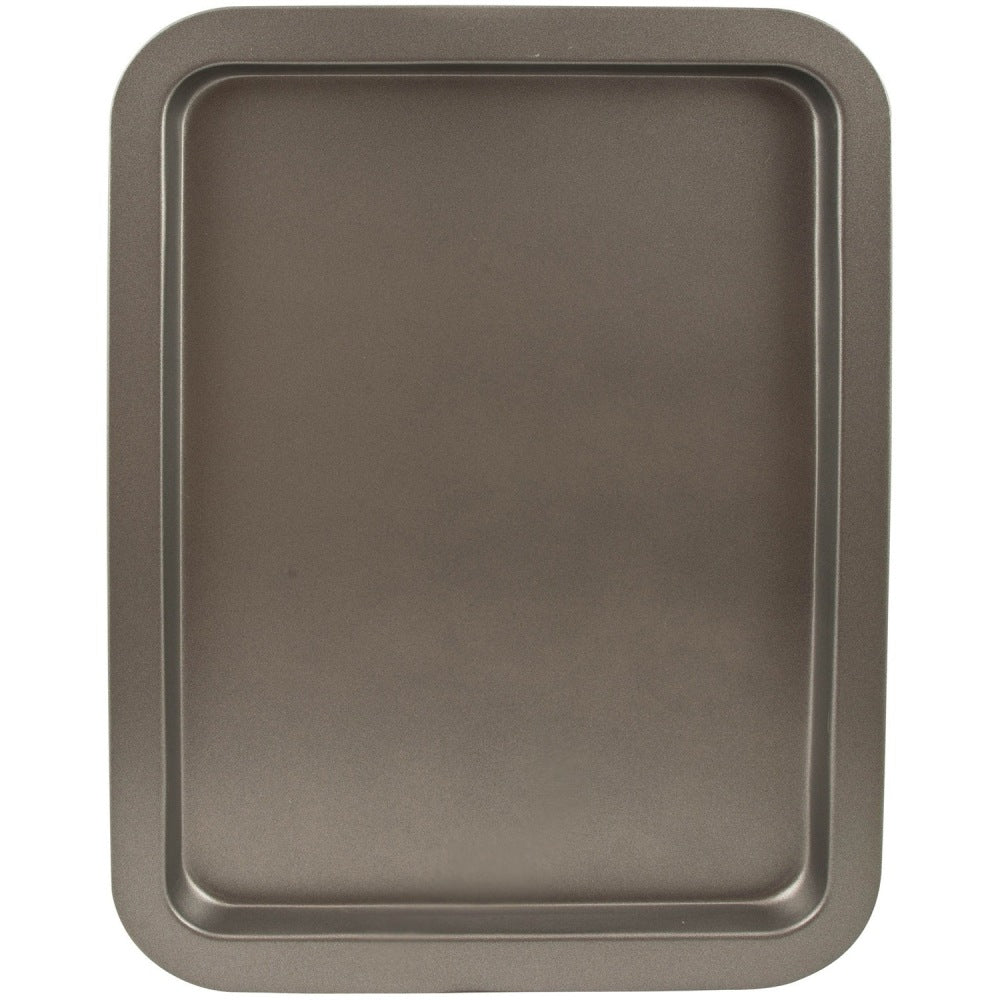 Range Kleen B01SC Non-Stick Small Cookie Sheet - Baking, Roasting, Toasting - Dishwasher Safe - Gray, Black - Carbon Steel, Silicone Body