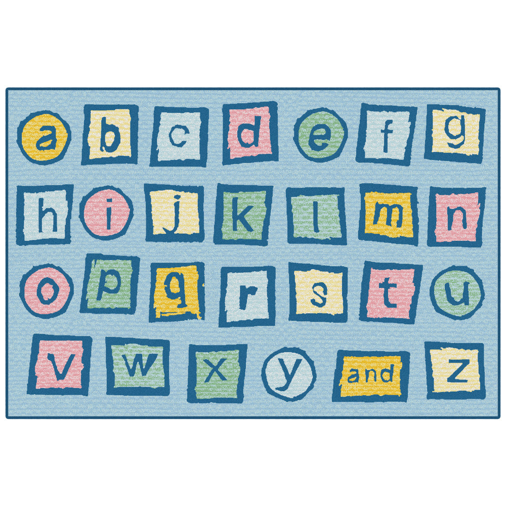 Carpets for Kids KID$Value Rugs Alphabet Blocks Activity Rug, 4ft "x 6ft, Light Blue