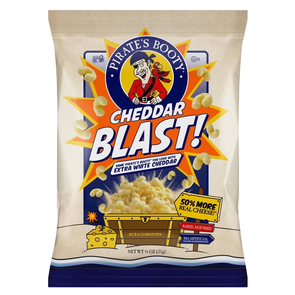 Pirates Booty Cheddar Blast, 0.75 Oz, Pack Of 16 Bags