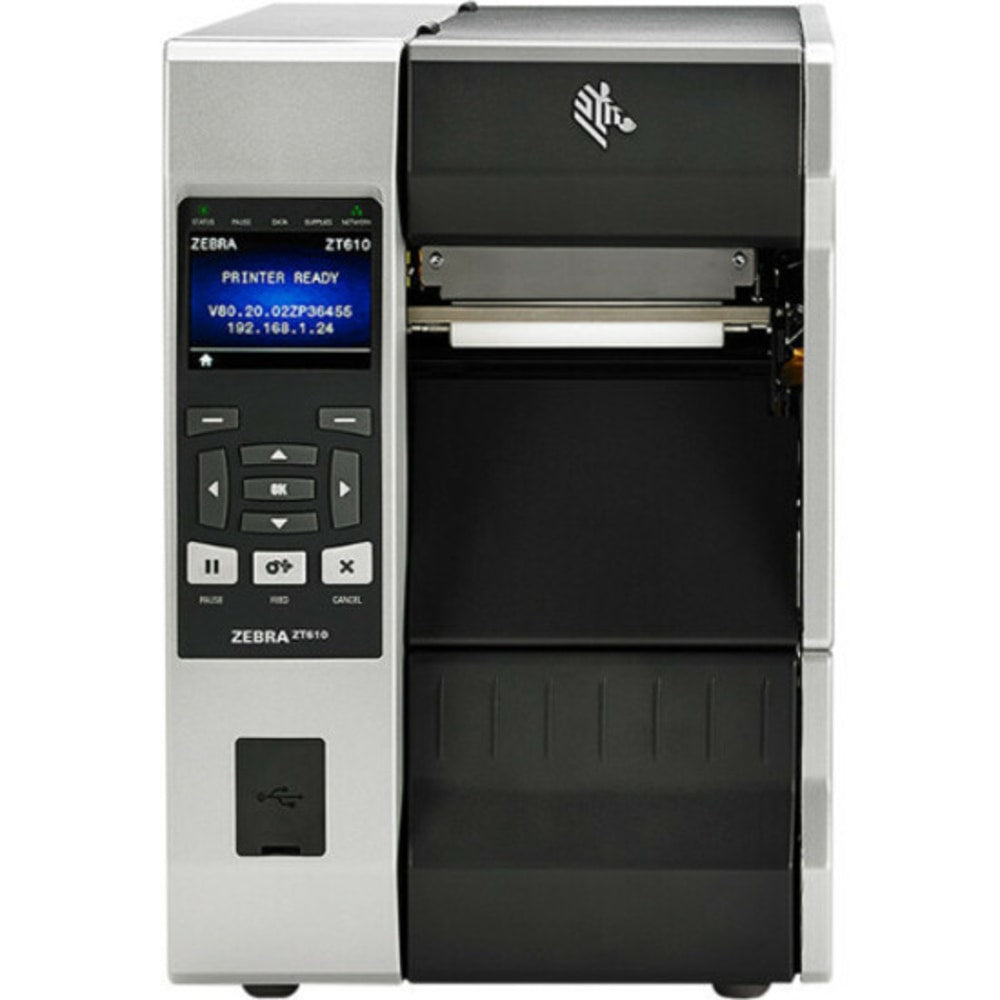 Zebra ZT610 Industrial Direct Thermal/Thermal Transfer Printer - Monochrome - Label Print - USB - Serial - Bluetooth - 12.50 ft Print Length - 4.09in Print Width - 14.02 in/s Mono - 203 dpi - 4.49in Label Width