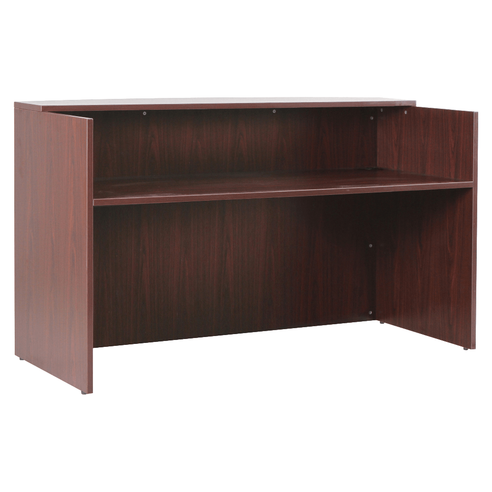 Lorell Essentials 72inW Reception Computer Desk, Mahogany