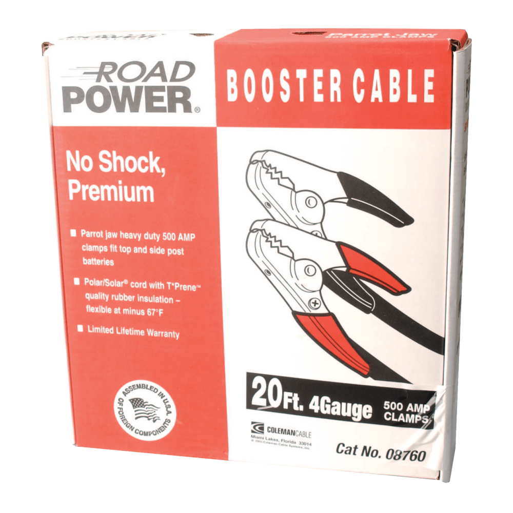 Southwire Booster Cable, 20ft, 2/1 AWG, Black