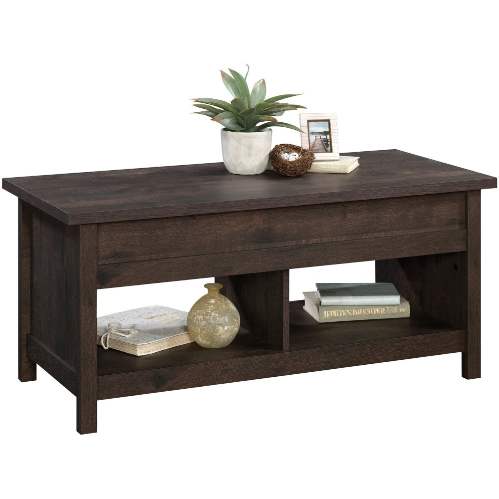 Sauder Cannery Bridge Lift-Top Coffee Table, 19inH x 43inW x 19inD, Coffee Oak