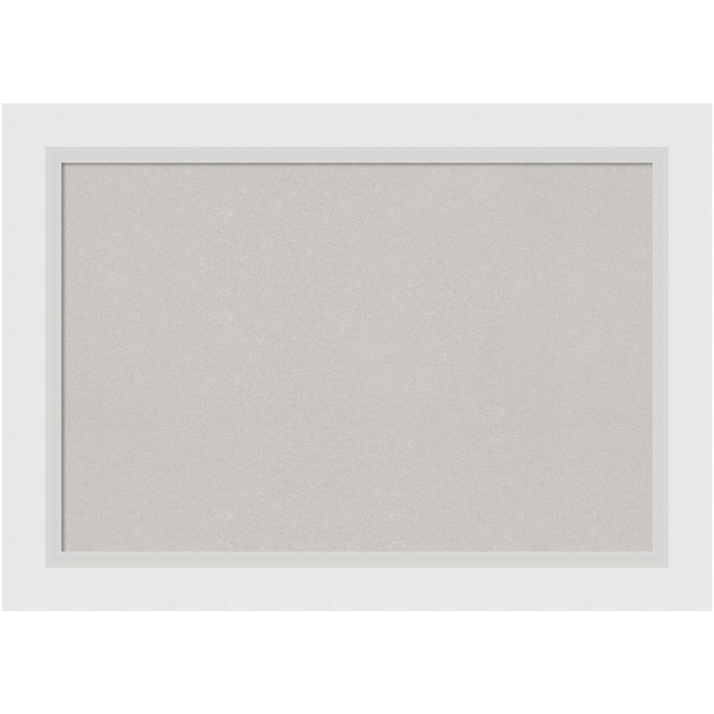 Amanti Art Cork Bulletin Board, 28in x 20in, Gray, Blanco White Wood Frame