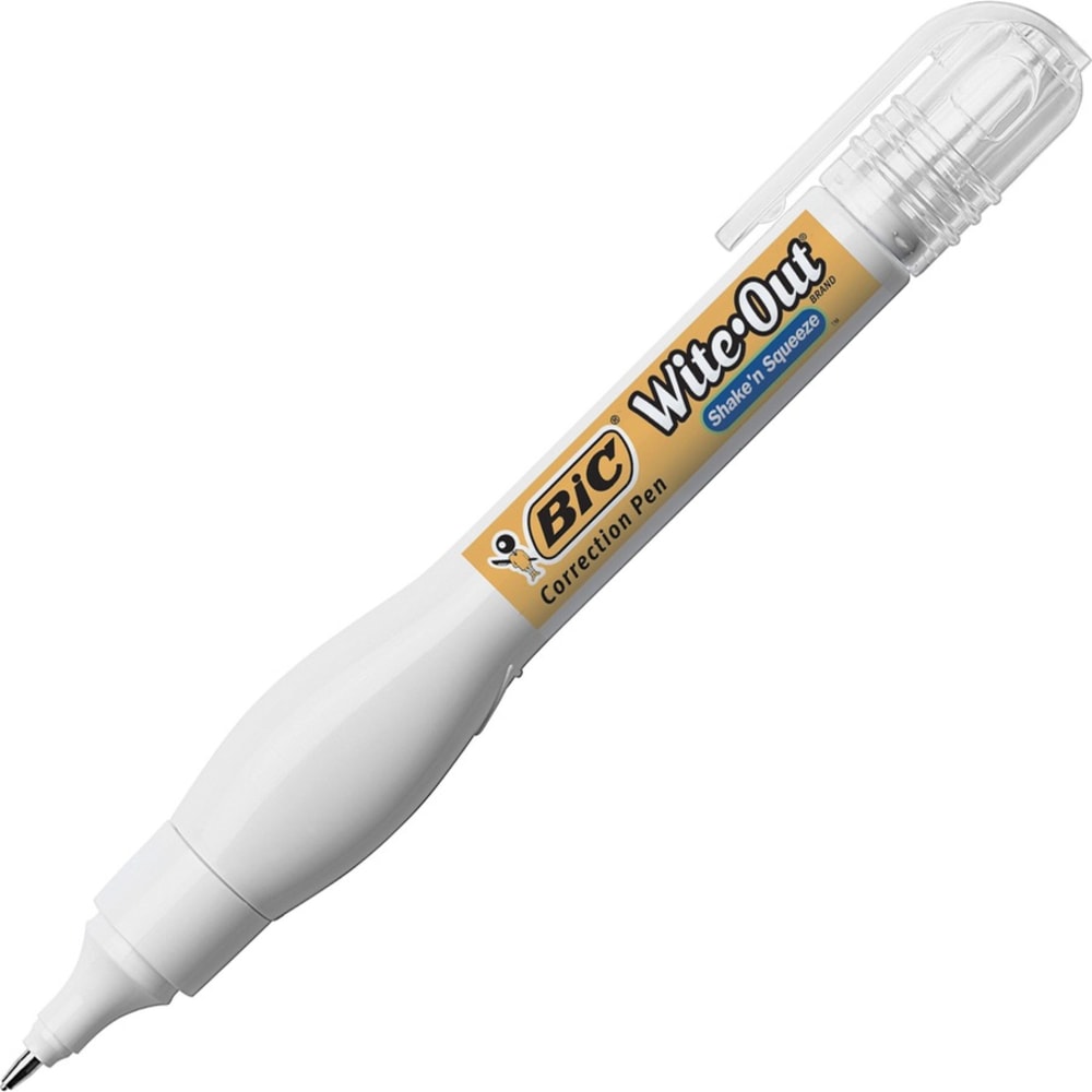 Wite-Out Shake N Squeeze Correction Pen - Pen Applicator - 8 mL - White - Fast-drying - 12 / Box