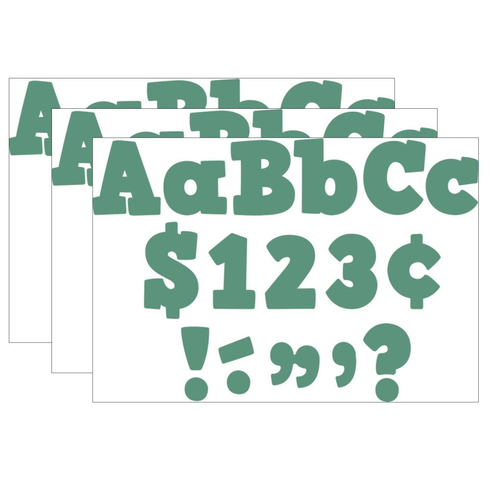 Teacher Created Resources 4in Letters, Eucalyptus Green Bold Block, 230 Letters Per Pack, Set Of 3 Packs