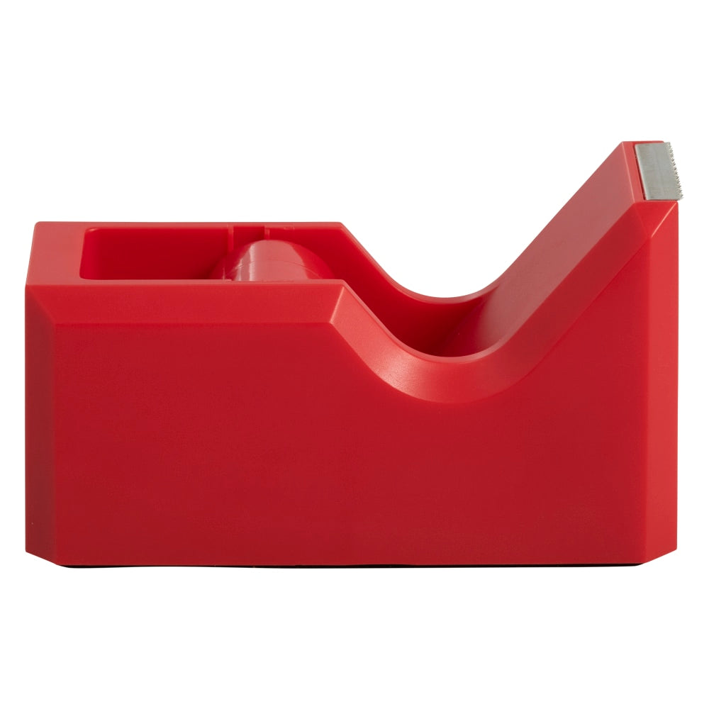 JAM Paper Plastic Tape Dispenser, 4-1/2inH x 2-1/2inW x 1-3/4inD, Red