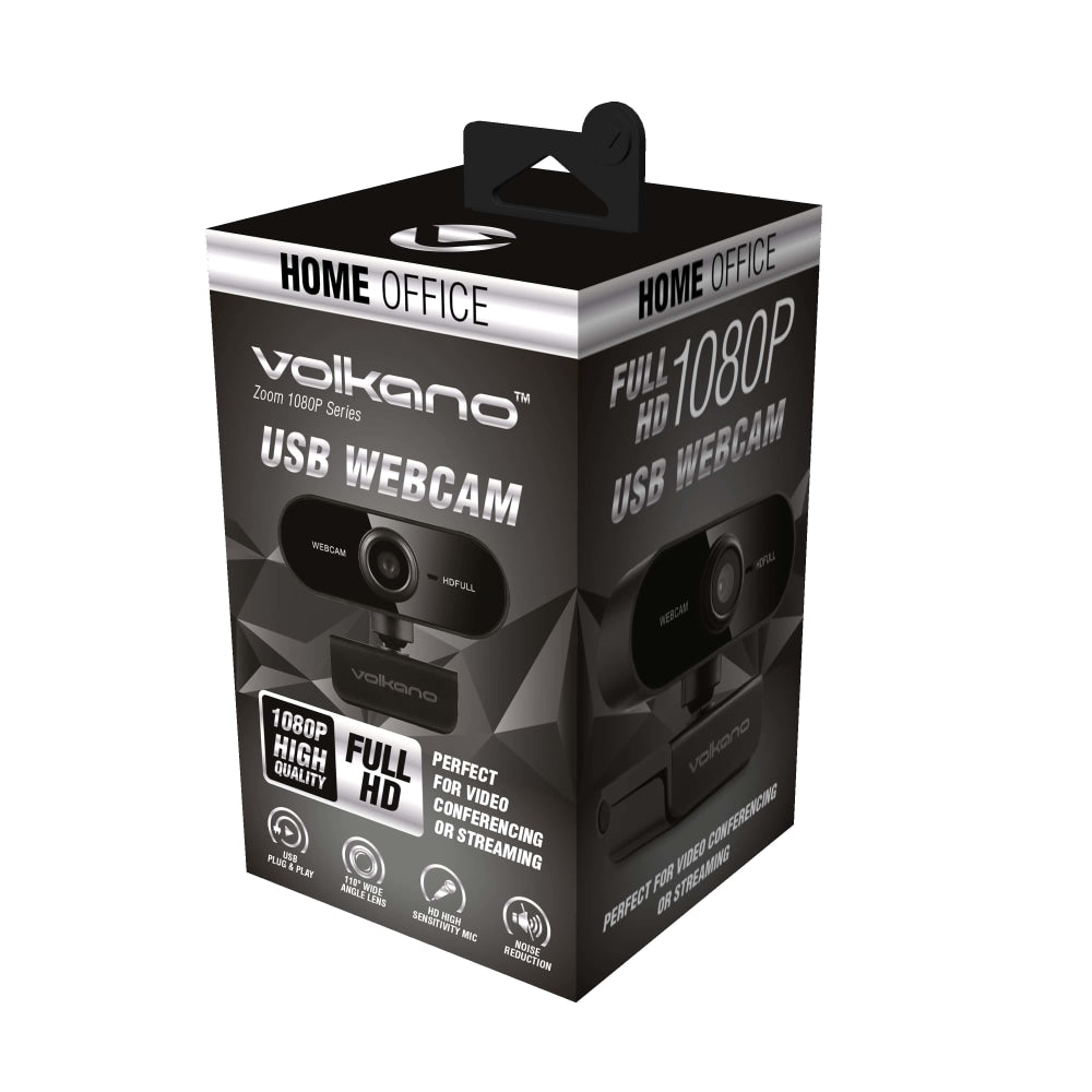 Volkano Zoom 1080p Full HD USB Webcam, VK-10102-BK