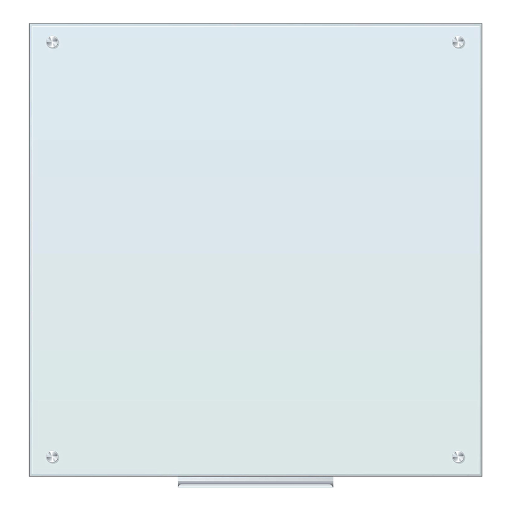 U Brands Frameless Non-Magnetic Glass Dry-Erase Board, 36in x 36in, Frosted White (Actual Size 35in x 35in)