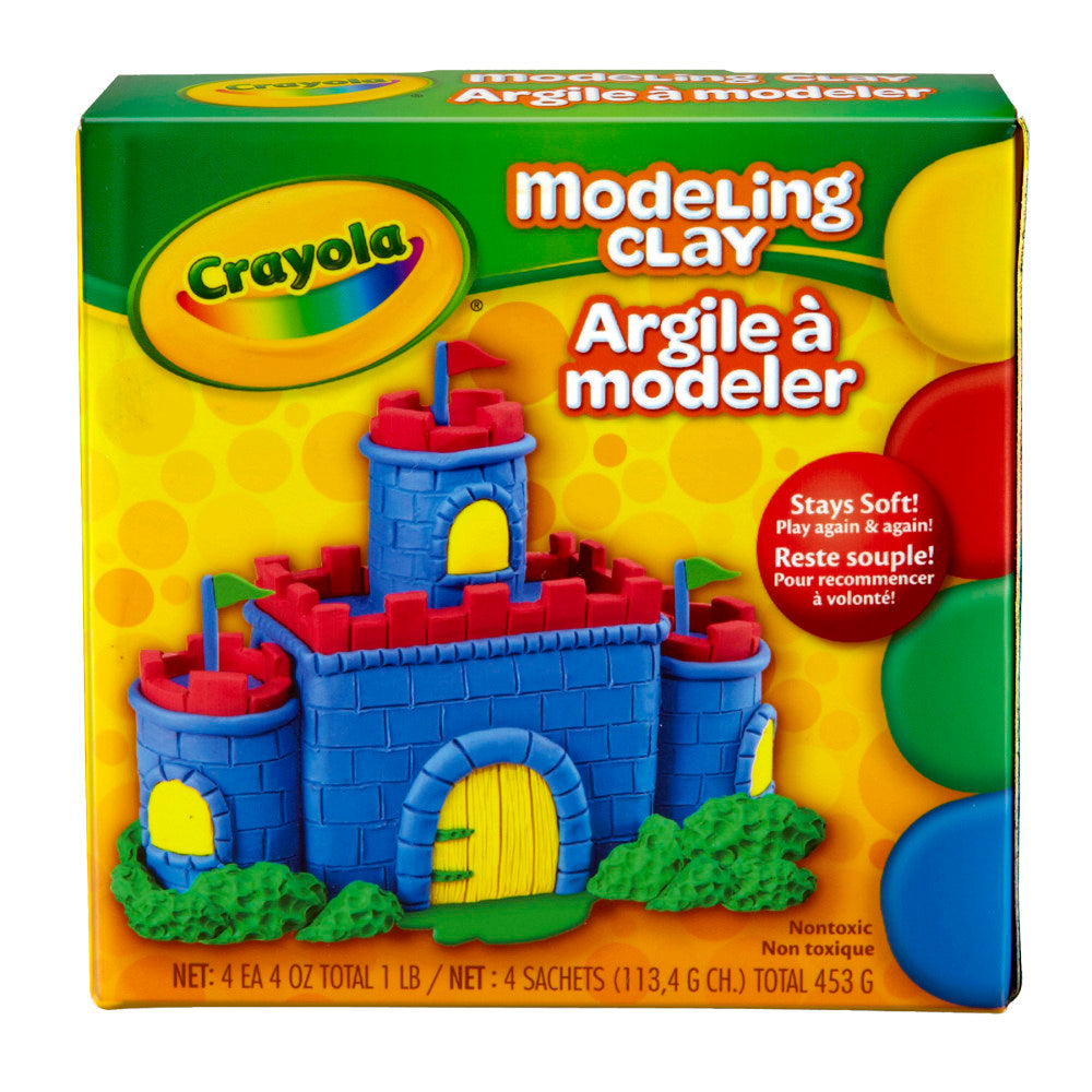 Crayola Modeling Clay, Assorted Colors, 1 Lb, Set Of 12 Boxes