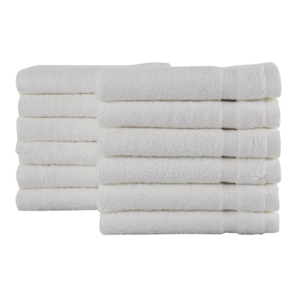 1888 Mills Crown Touch Cotton Washcloths, 13in x 13in, White, Pack Of 300 Washcloths