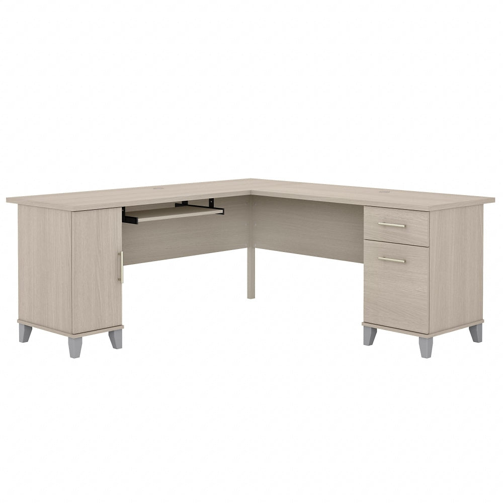 Bush Business Furniture Somerset 72inW L-Shaped Corner Desk With Storage, Sand Oak, Standard Delivery