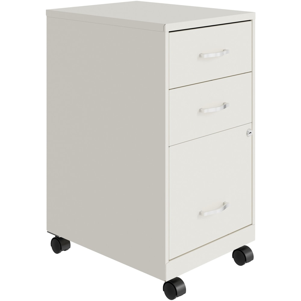 NuSparc 18in D Mobile Pedestal 3-Drawer Organizer Cabinet, White