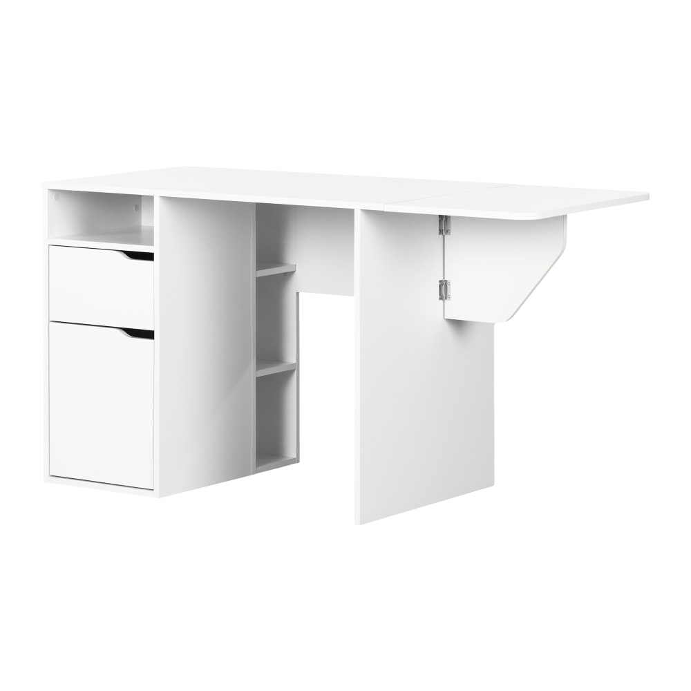 South Shore Crea 57inW Expandable Craft Table, Pure White