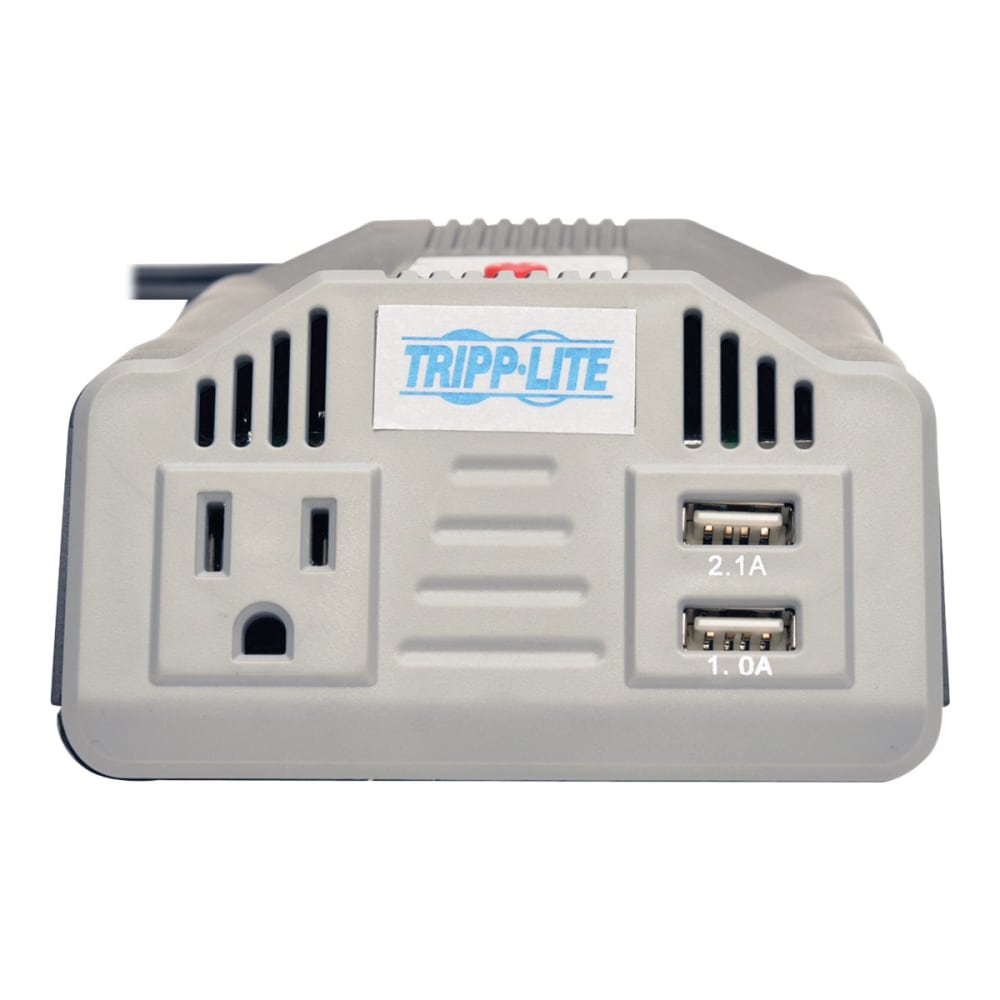 Tripp Lite Ultra-Compact Car Inverter 200W 12V DC to 120V AC 2 USB Charging Ports 1 Outlet - DC to AC power inverter + battery charger - 12 V - 200 Watt - output connectors: 2