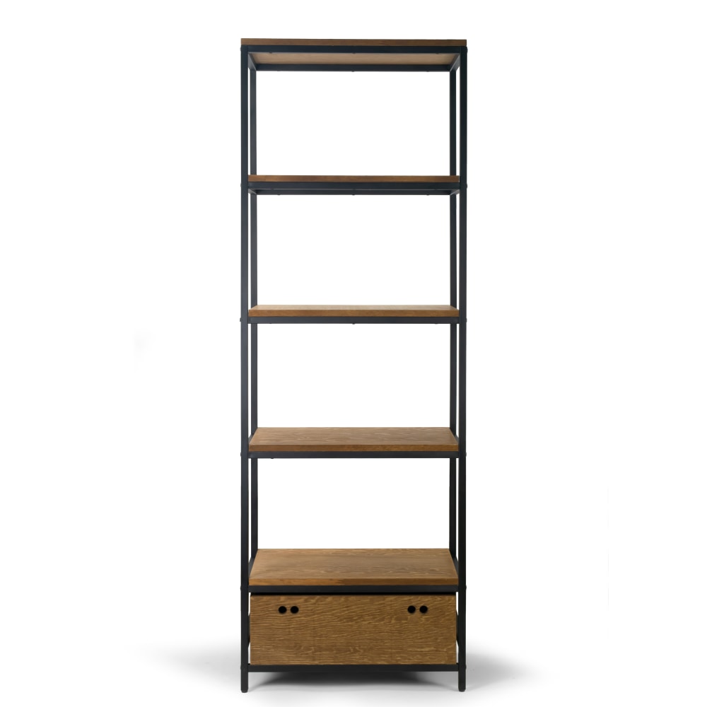 Glamour Home Amy 71inH Etagere Bookcase, Brown