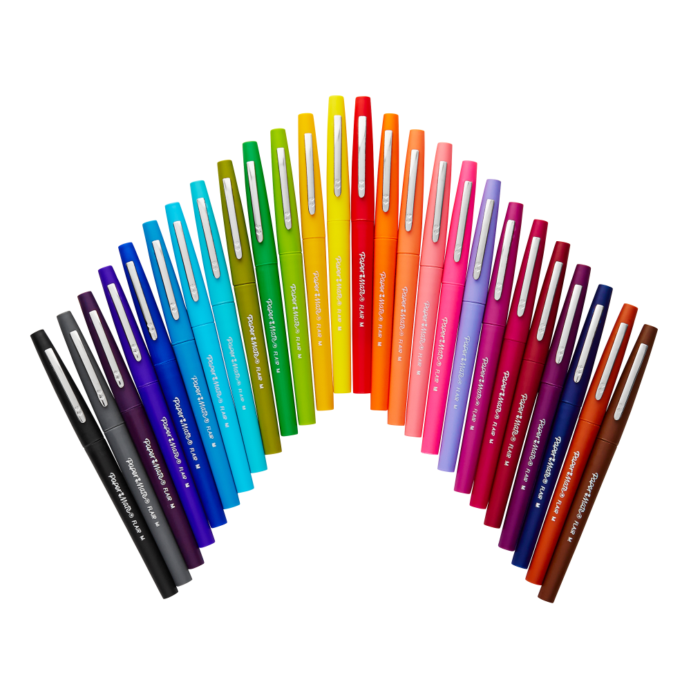 Paper Mate Porous-Point Pens, Medium Point, 0.7 mm, Assorted Barrels, Assorted Ink Colors, Pack Of 36