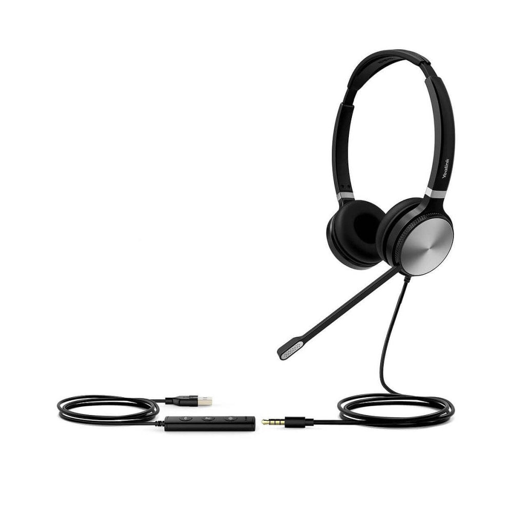 Yealink Dual USB Wired Headset, Black, YEA-UH36-DUAL USBC