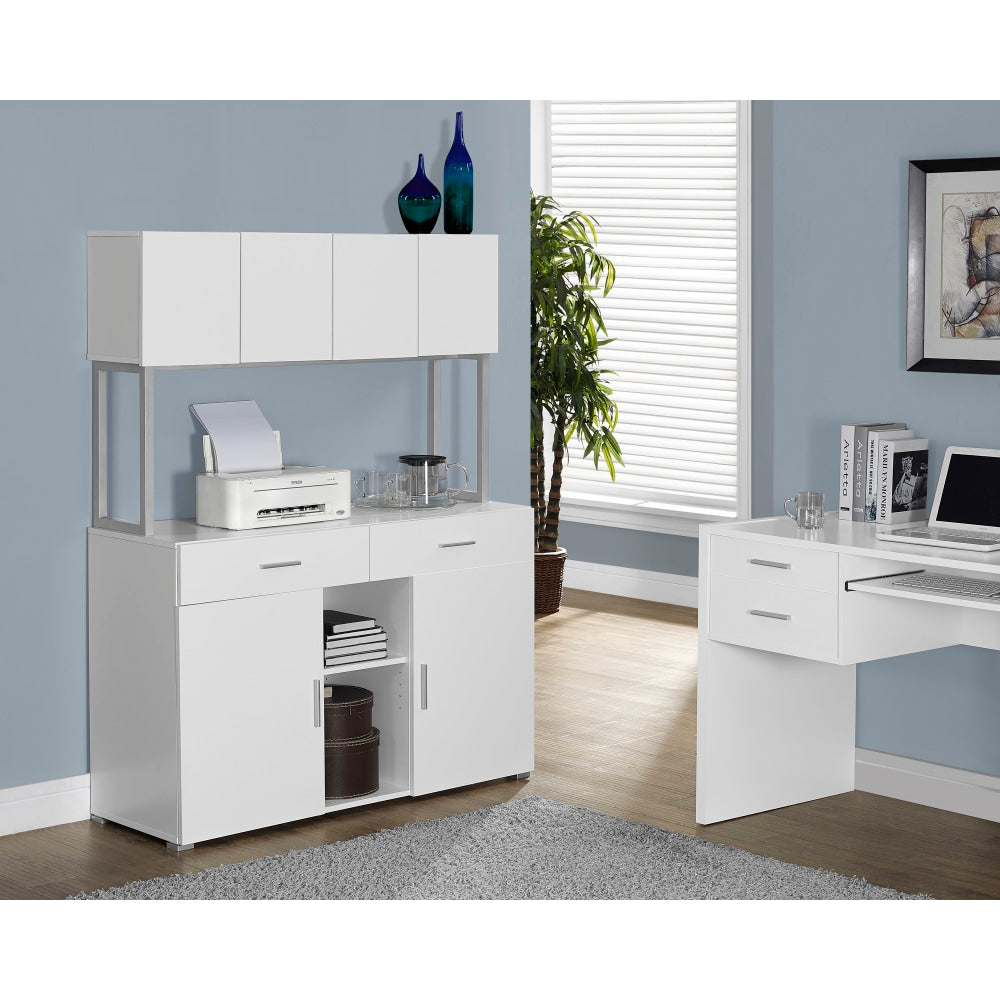 Monarch Specialties 48inW Office Cabinet Computer Desk Credenza, White