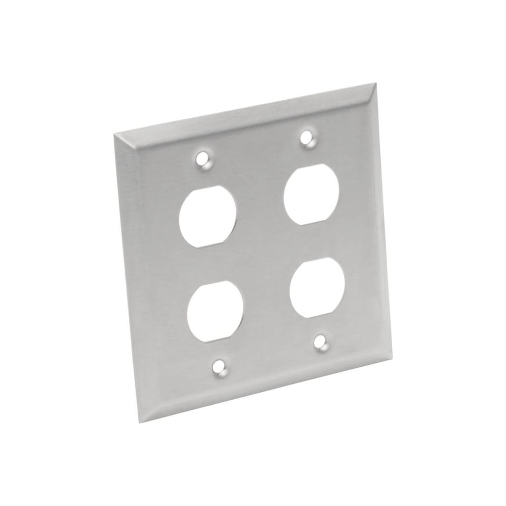 Tripp Lite RJ45 Bulkhead Wall Plate 4 Cutouts Industrial Metal Single Gang - Faceplate - wall mountable - RJ-45 - silver - 4-gang - TAA Compliant