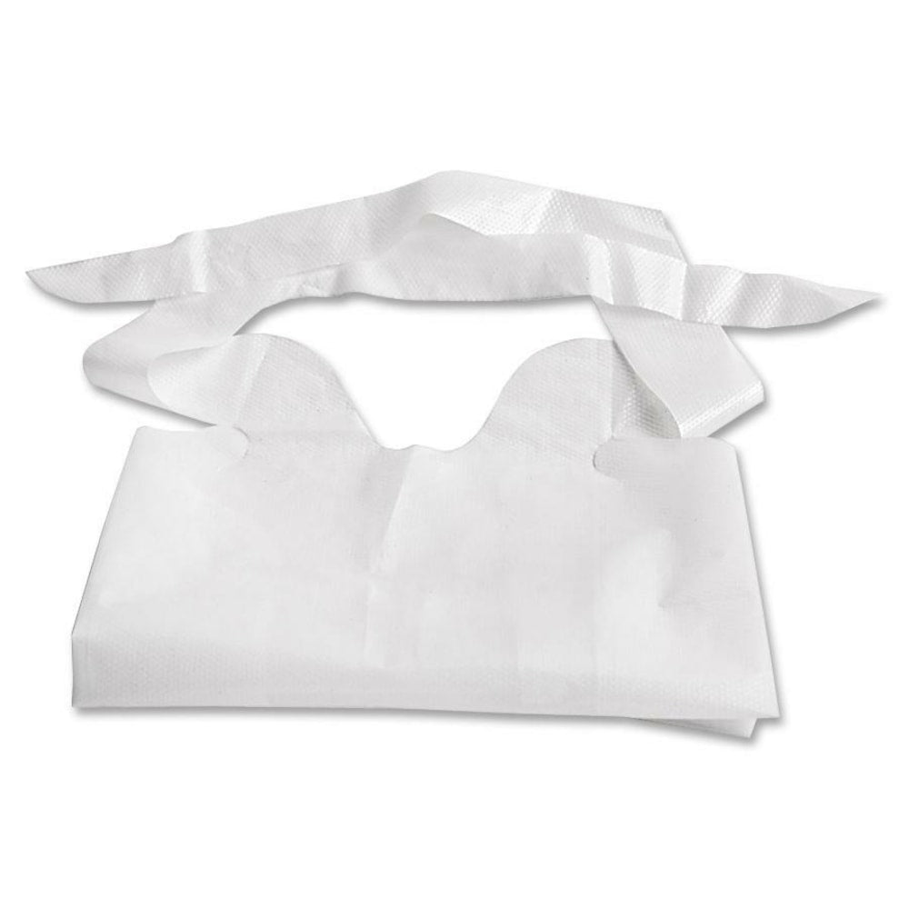 Medline Waterproof Plastic Bibs With Crumb Catchers, 15in x 20in, White, Case Of 500