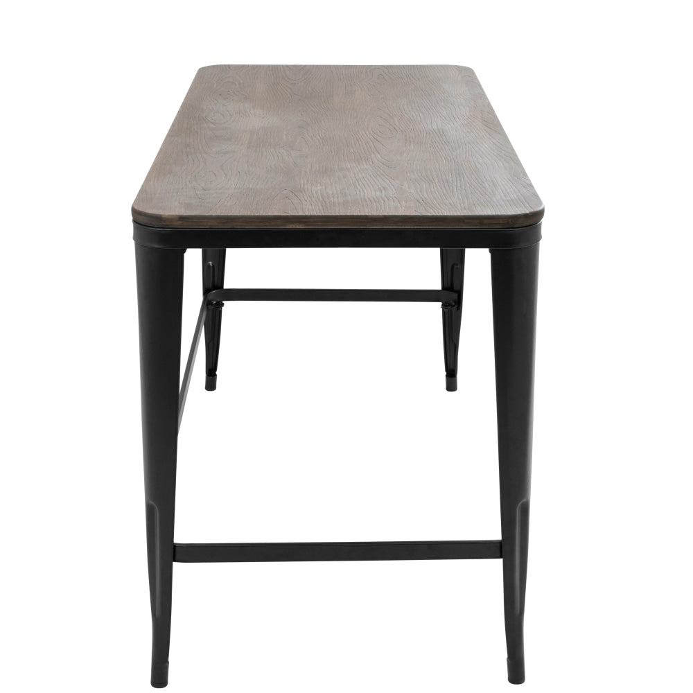 Lumisource Pia Industrial 48inW Writing Desk, Espresso/Black