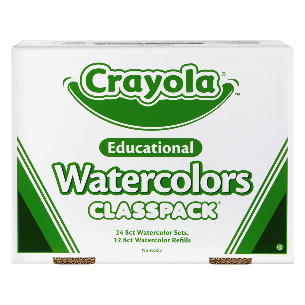 Crayola Educational Watercolors Classpack, Red, Orange, Yellow, Green, Blue, Purple, Black, Pack Of 36