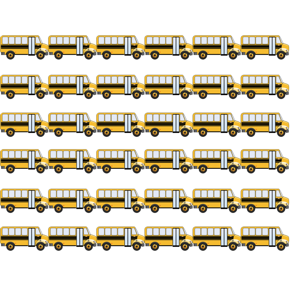 Hygloss Borders, Die-Cut, School Bus, 36' Per Pack, Set Of 6 Packs