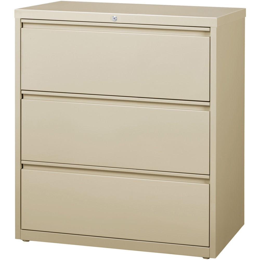 Lorell 36inW x 18-5/8inD Lateral 3-Drawer File Cabinet, Putty