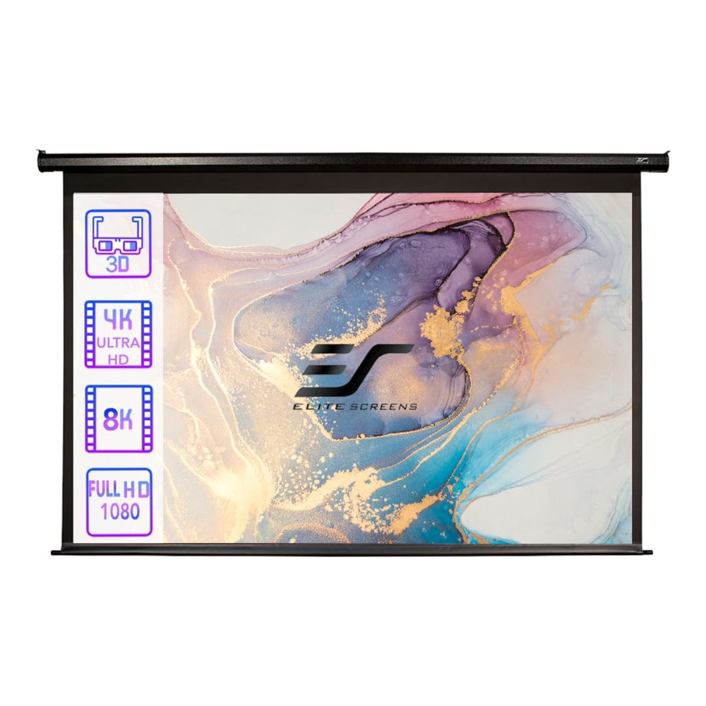 Elite Spectrum Series Electric125H - Projection screen - ceiling mountable, wall mountable - motorized - 125in (125.2 in) - 16:9 - Matte White - black