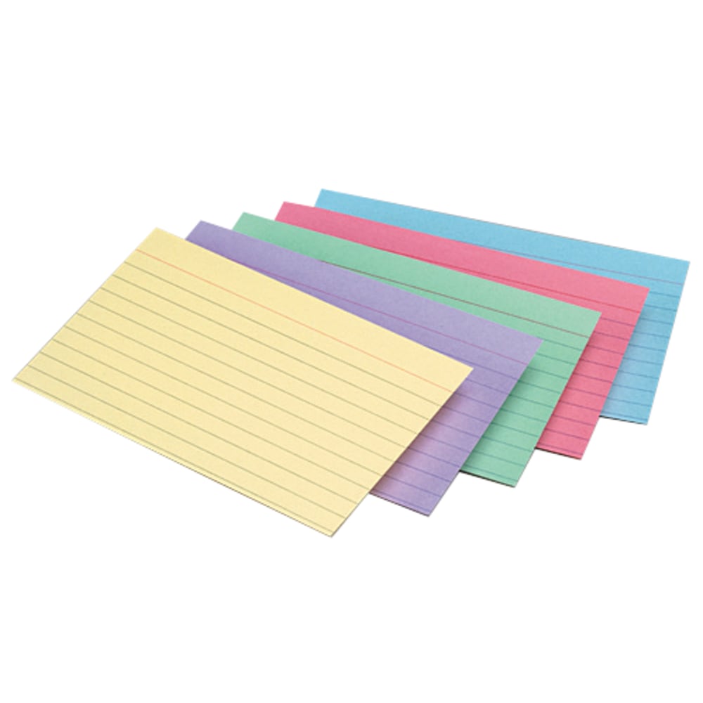 Oxford Index Cards, Ruled, 3in x 5in, Assorted Pastels, Pack Of 100