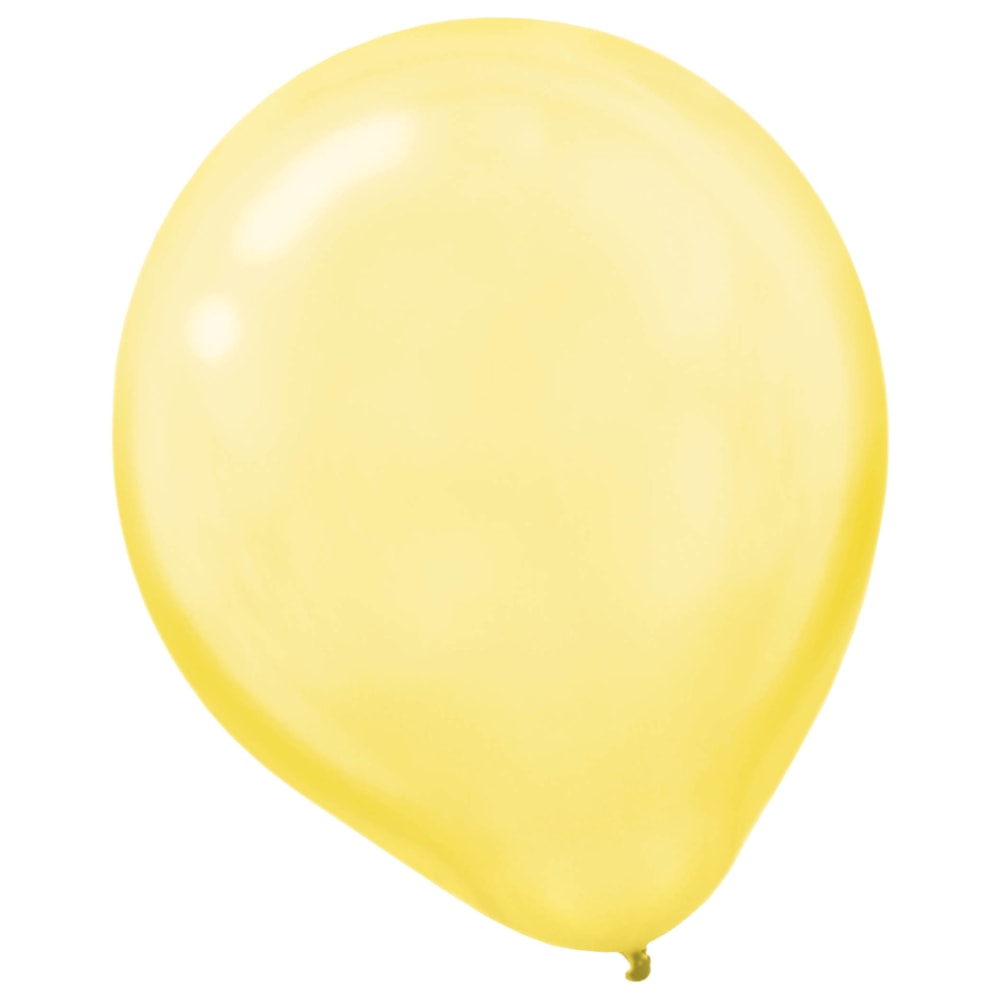 Amscan Latex Balloons, 12in, Sunshine Yellow, 15 Balloons Per Pack, Set Of 4 Packs