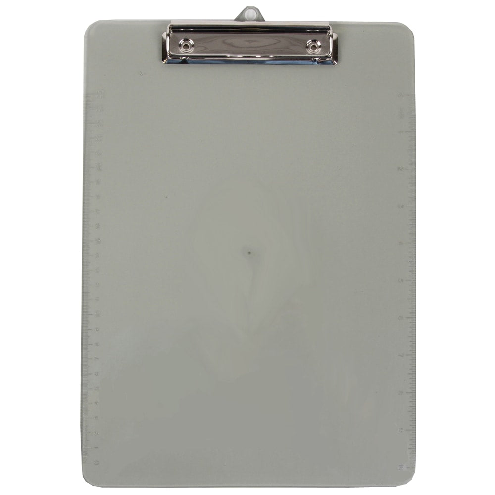 JAM Paper Plastic Clipboard with Metal Clip, 9in x 13in, Smoke