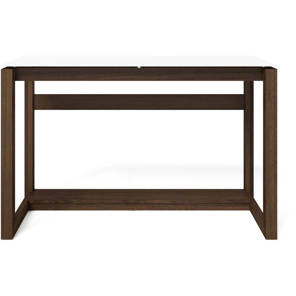 Whalen Cecile 48inW Writing Desk, Snowdrift White/Walnut