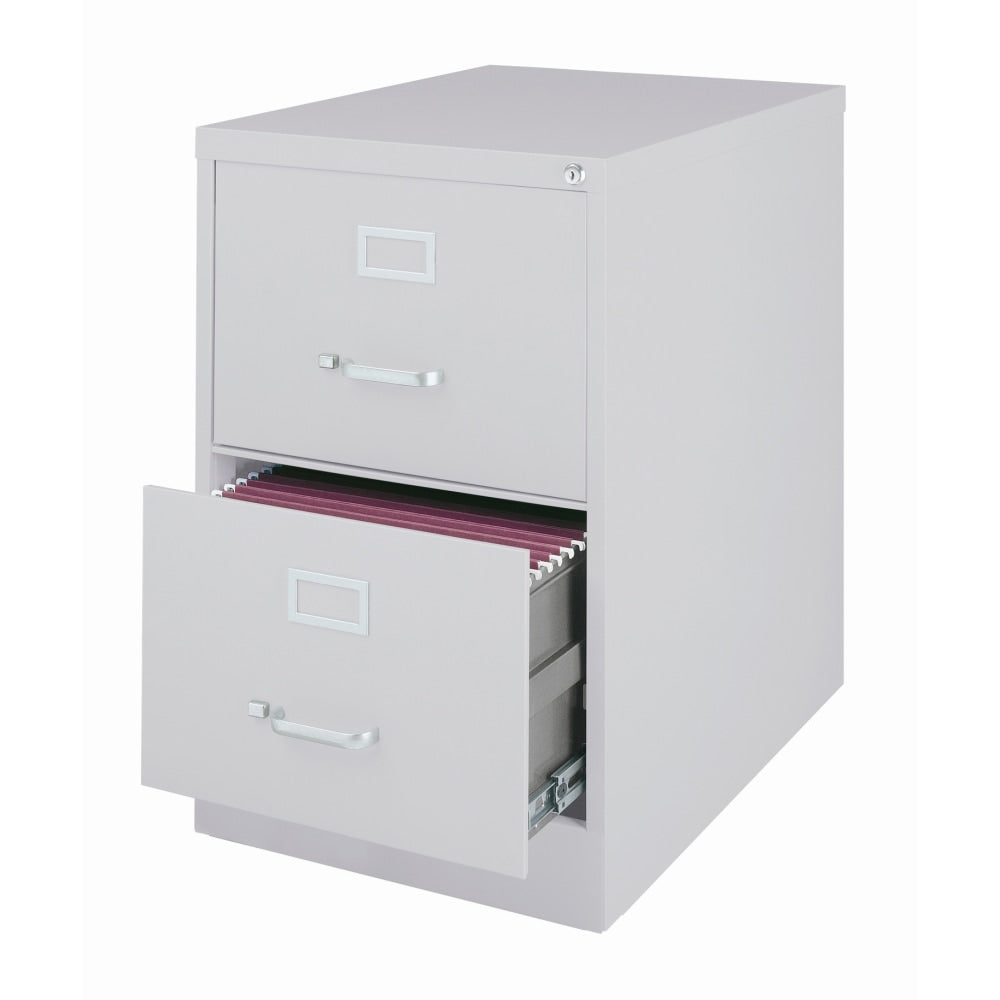 WorkPro 26-1/2inD Vertical 2-Drawer File Cabinet, Light Gray