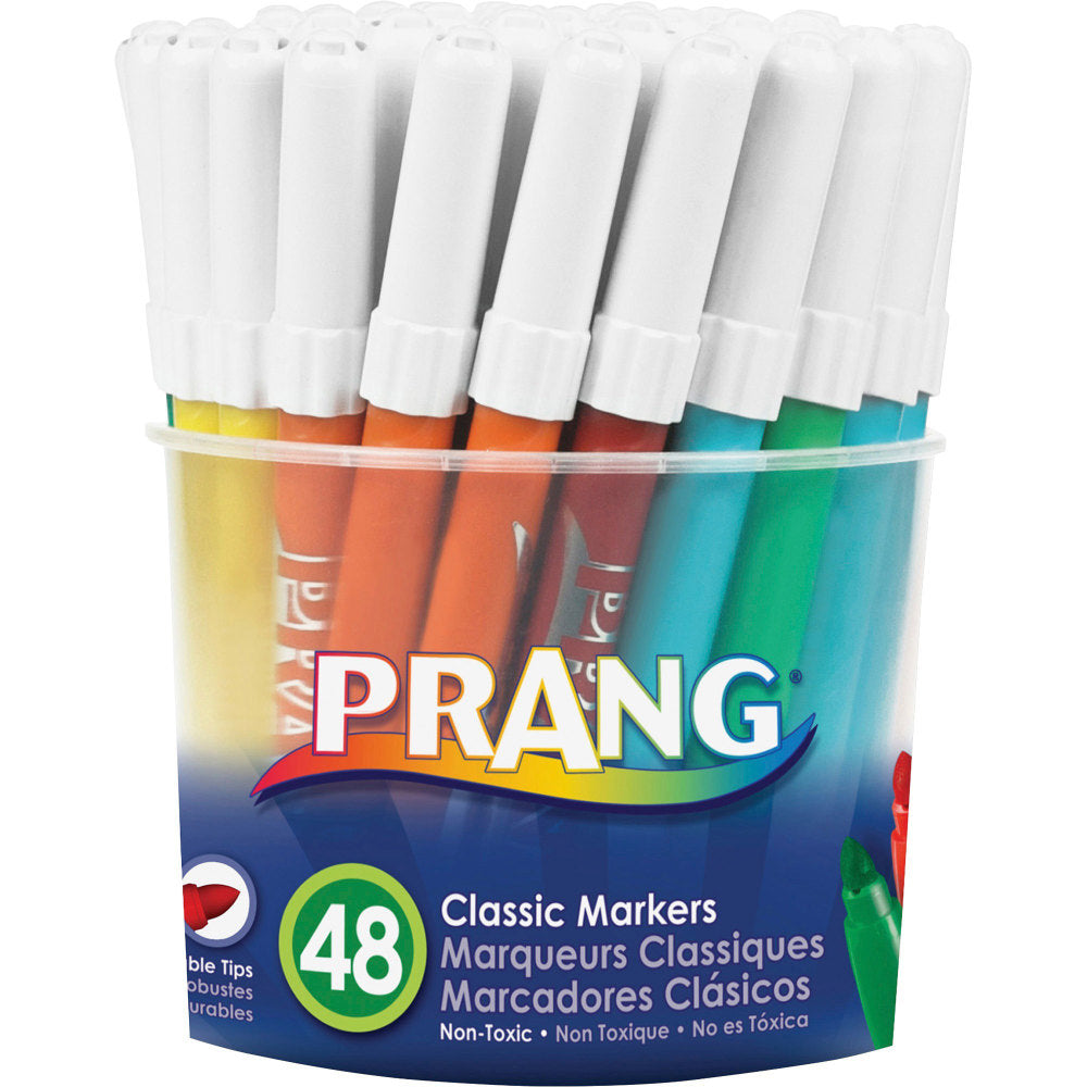 Prang Classic Art Markers, Bullet Tip, Assorted Colors, Box Of 48